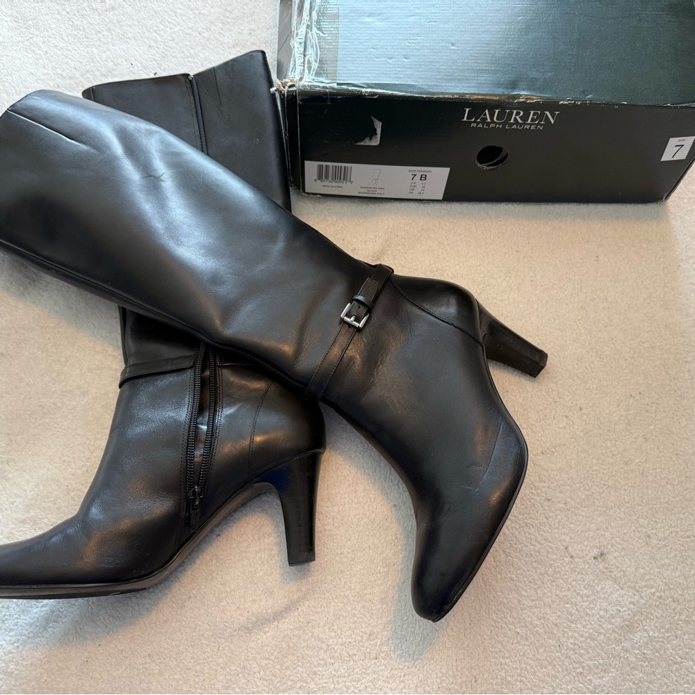 Ralph Lauren Black Heeled Boots